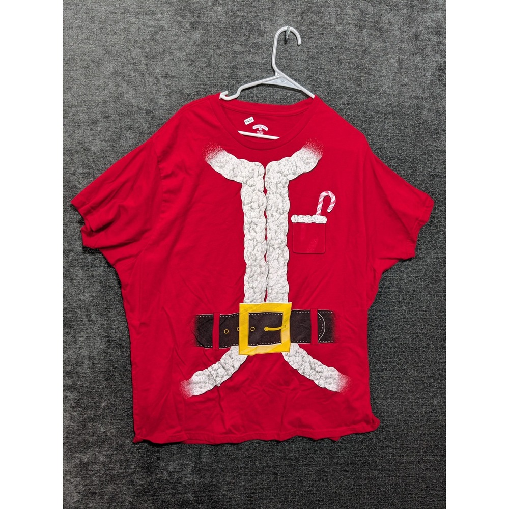 Holiday‎ Time Santa Suit Christmas T Shirt Red Xmas Party Top 3XL 3XG